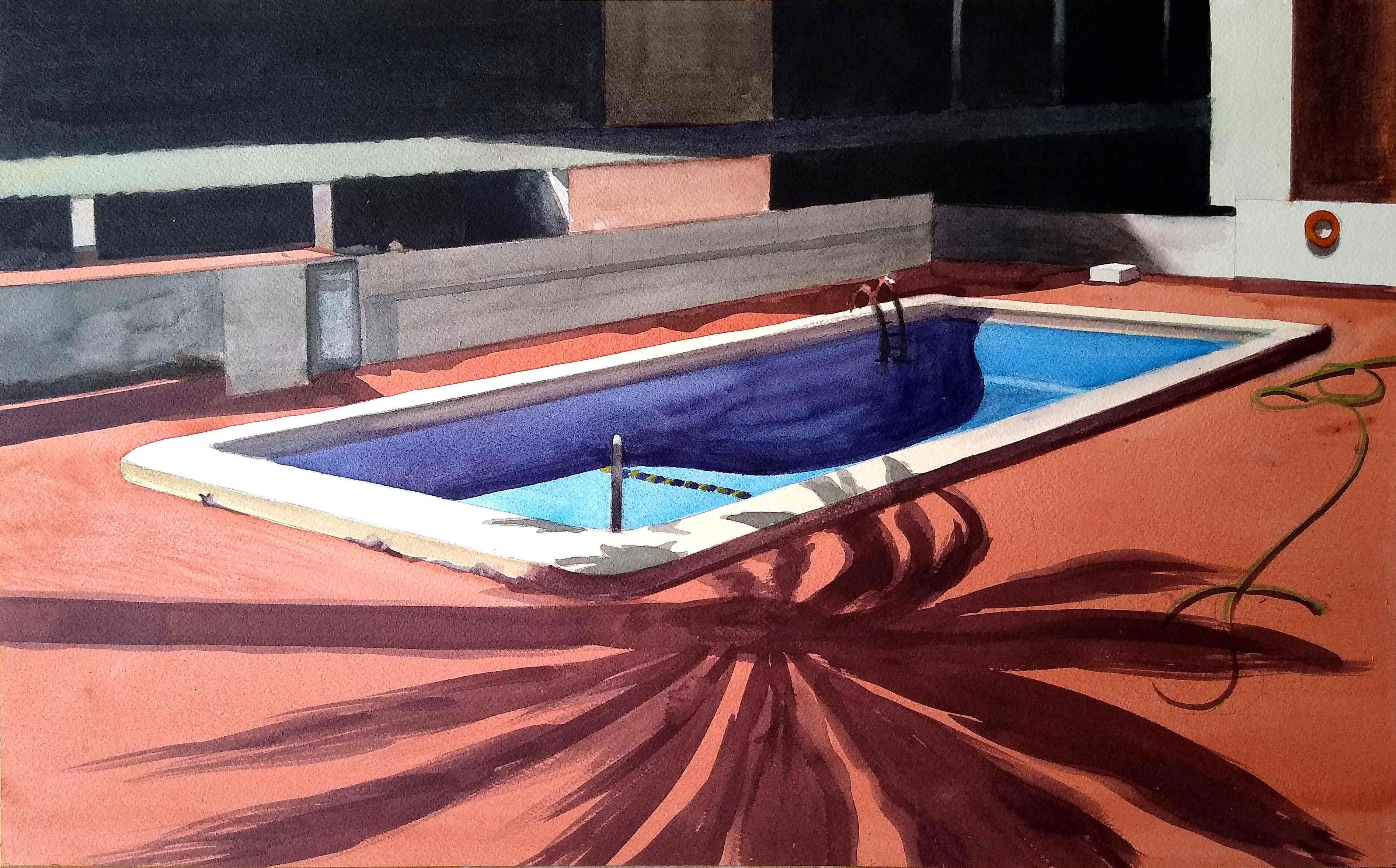 Sun on an empty pool by Mattijs van den Bosch