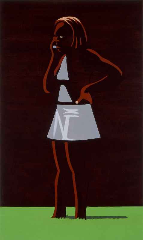 Woman against dark background